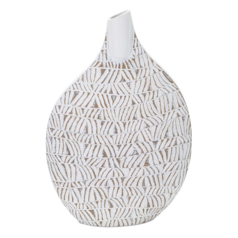 Vaso in resina bianca 30,5x11,5x46,5 cm