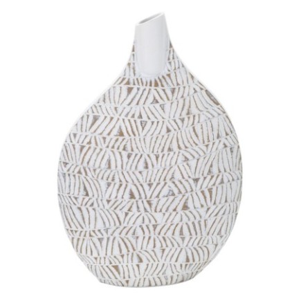 Vase en résine blanche 30.5x11.5x46.5 cm