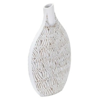Vase en résine blanche 30.5x11.5x46.5 cm