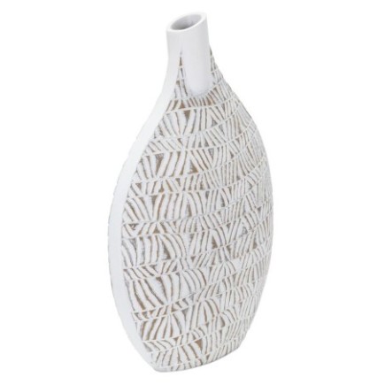 Vase en résine blanche 30.5x11.5x46.5 cm