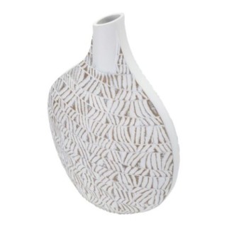 Vaso em resina branca 30,5 x 11,5 x 46,5 cm