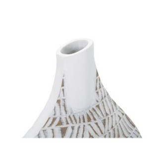 Vaso em resina branca 30,5 x 11,5 x 46,5 cm