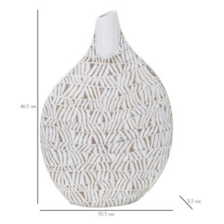 Vase en résine blanche 30.5x11.5x46.5 cm