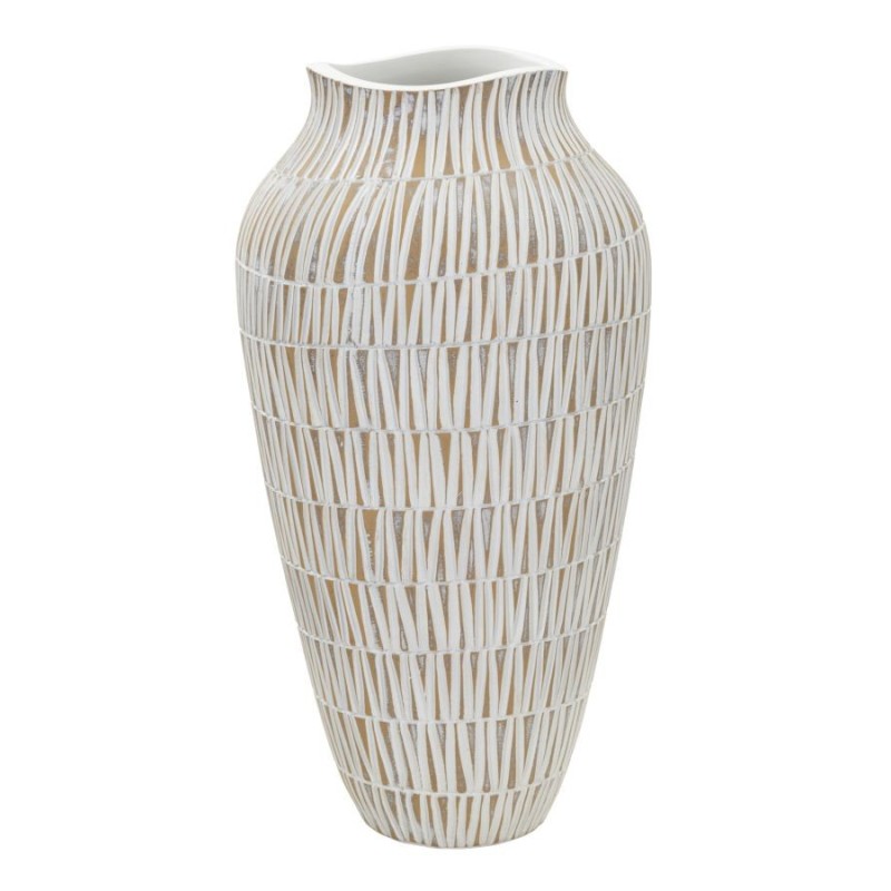 Vaso em resina branca 22 x 44 cm Vaso em resina branca 22 x 44 cm