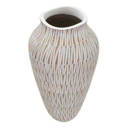 Vase en résine blanche 22x44 cm
