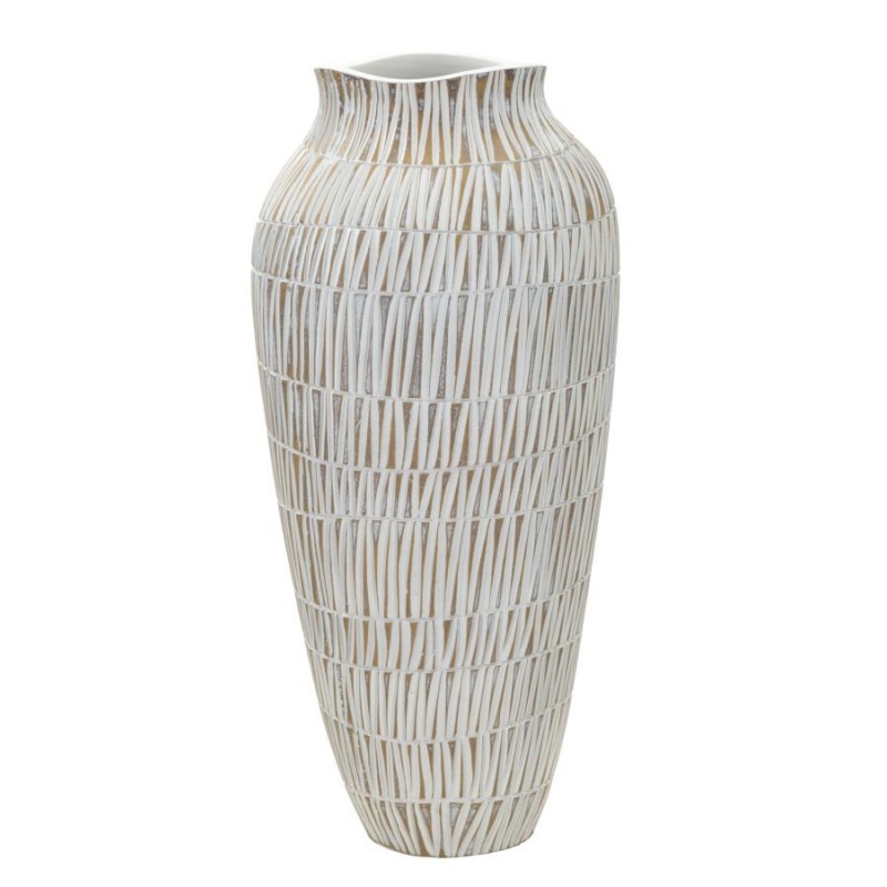 Vaso em resina branca 23 x 50 cm Vaso em resina branca 23 x 50 cm