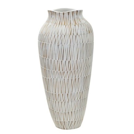 Vase en résine blanche 23x50 cm