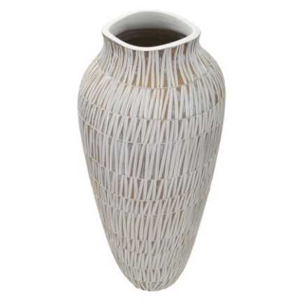 Vase en résine blanche 23x50 cm