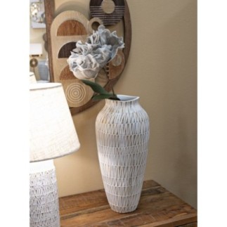 Vase en résine blanche 23x50 cm