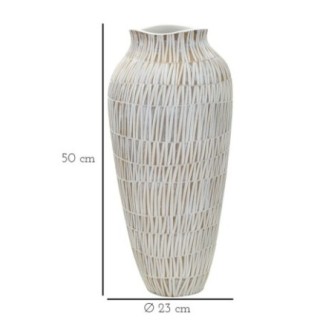 Vaso em resina branca 23 x 50 cm