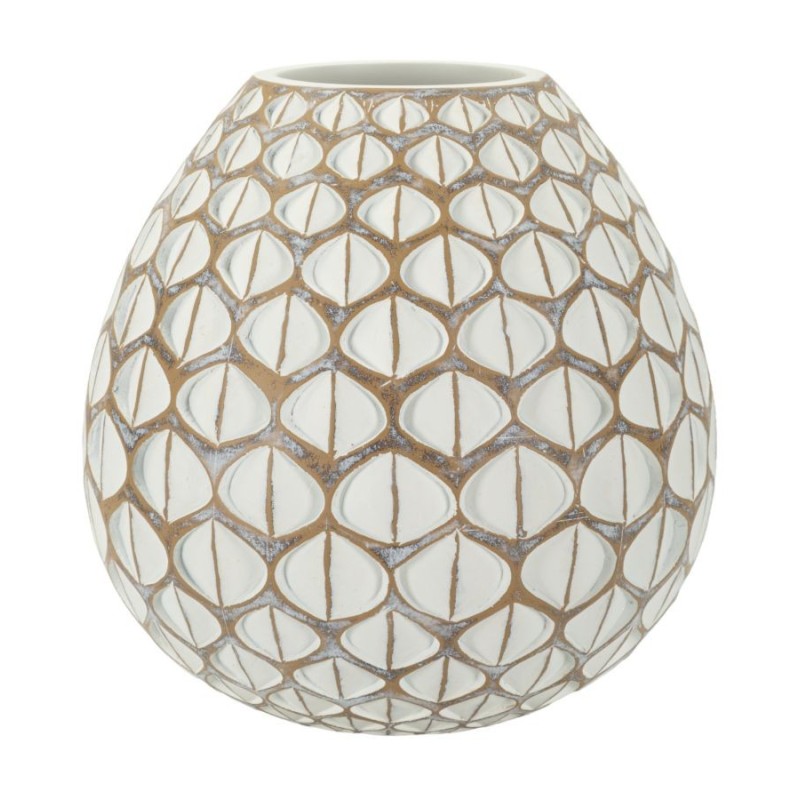 Jarrón de resina blanco 27x27 cm