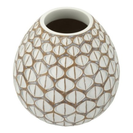Vase en résine blanche 27x27 cm