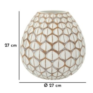 Vaso em resina branca, 27 x 27 cm
