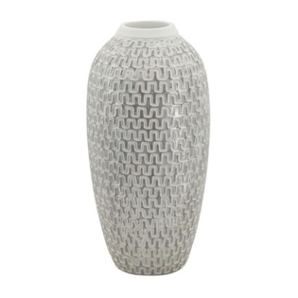 Vase en résine blanche 21x43 cm