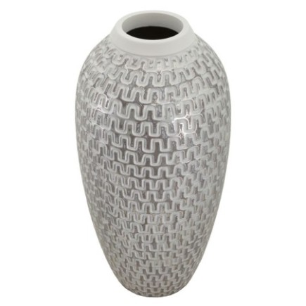 Vase en résine blanche 21x43 cm