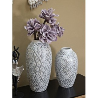 Vaso in resina bianca 21x43 cm