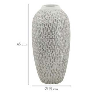 Vaso em resina branca 21 x 43 cm