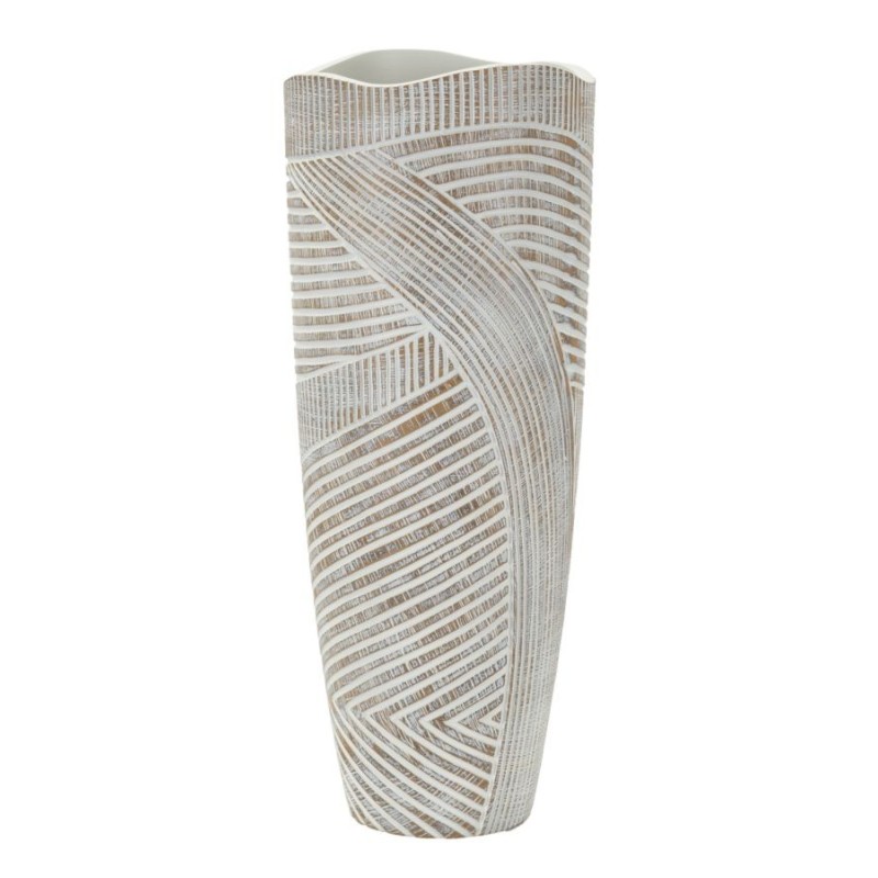 Jarrón de resina blanco 18x45 cm