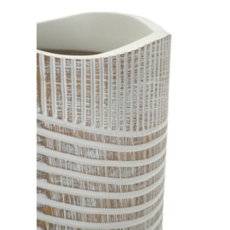 Jarrón de resina blanco 18x45 cm