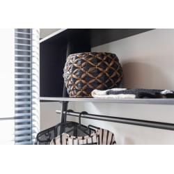 Panier boule en jacynthe d'eau noir 32.5x32.5x22.5 cm