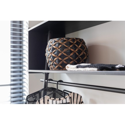 Panier boule en jacynthe d'eau noir 32.5x32.5x22.5 cm