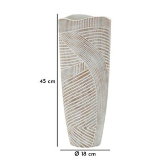Jarrón de resina blanco 18x45 cm