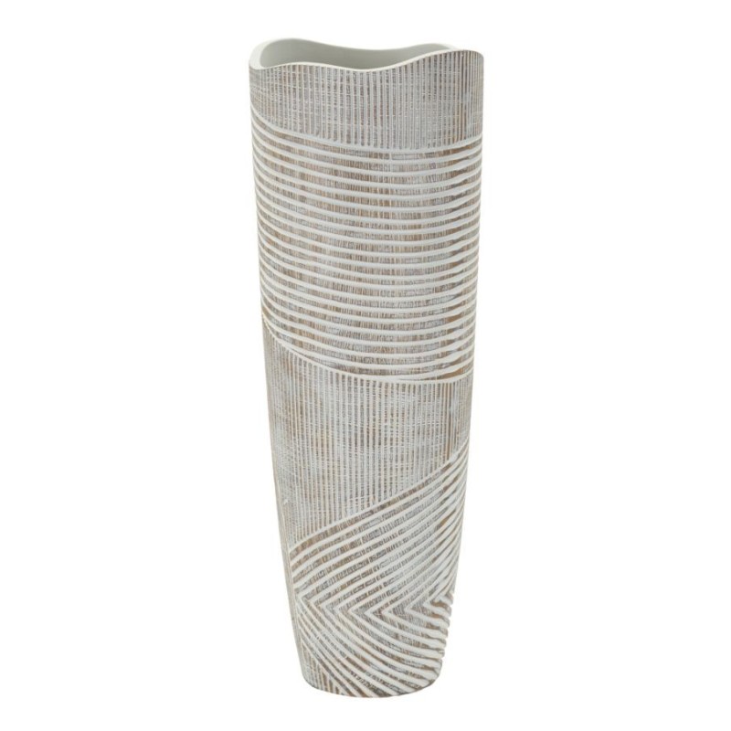 Vaso em resina branca 19x55 cm Vaso em resina branca 19x55 cm