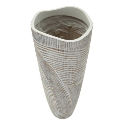 Vase en résine blanche 19x55 cm