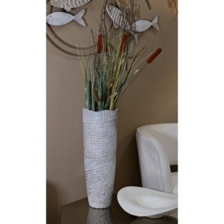 Vaso em resina branca 19x55 cm