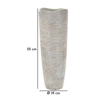 Vaso em resina branca 19x55 cm
