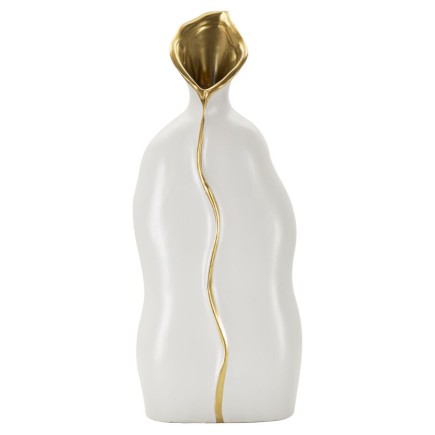 Vase en céramique blanche 16x8x40 cm