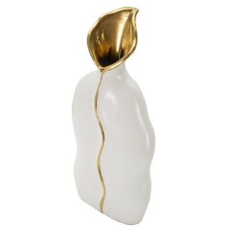 Vase en céramique blanche 16x8x40 cm