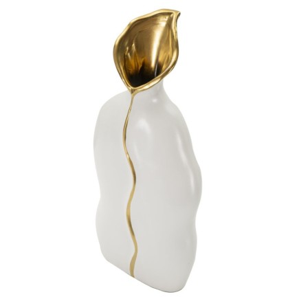 Vase en céramique blanche 16x8x40 cm