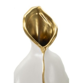 Vaso in ceramica bianca 16x8x40 cm