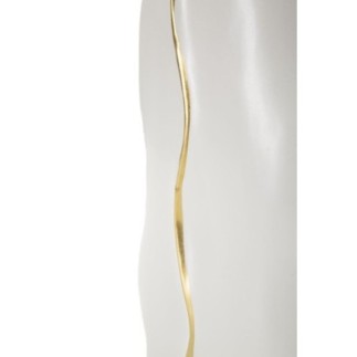 Vaso de cerâmica branca 16 x 8 x 40 cm