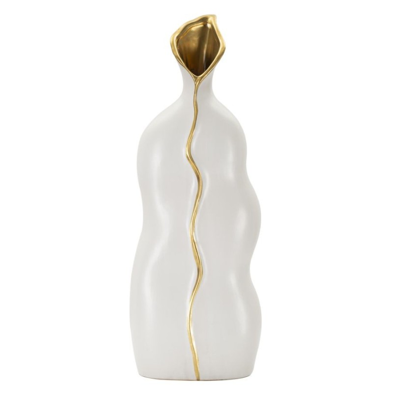 Vase en céramique blanche 19.5x10x50 cm
