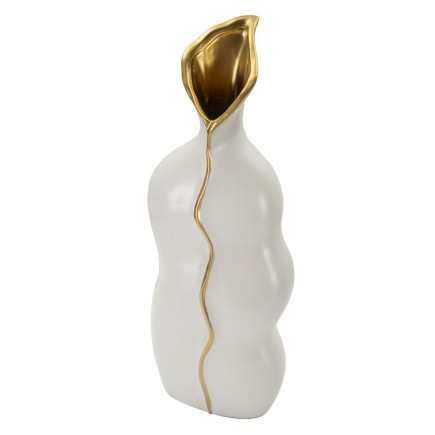 Vase en céramique blanche 19.5x10x50 cm