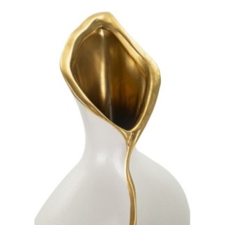 Vaso de cerâmica branca 19,5 x 10 x 50 cm
