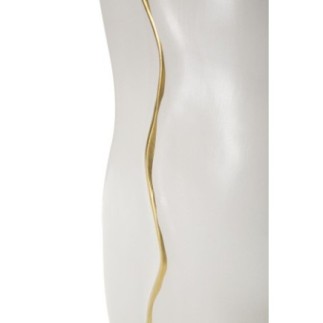 Vaso de cerâmica branca 19,5 x 10 x 50 cm