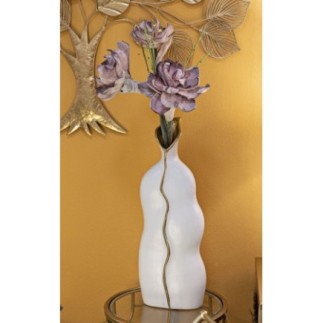 Vaso de cerâmica branca 19,5 x 10 x 50 cm