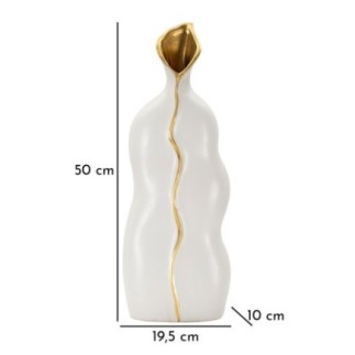 Vaso in ceramica bianca 19,5x10x50 cm