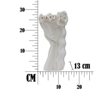 Vase visage femme en céramique blanche 14.8x13x29 cm