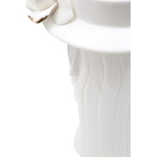 Vase visage femme en céramique blanche 15x13.3x23.5 cm
