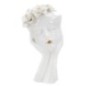 Jarrón de cerámica blanca con cara de mujer 16,5x14x27,3 cm