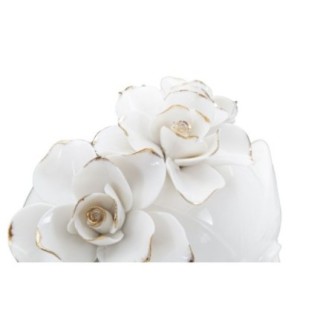 Vaso in ceramica bianca con volto di donna 16,5x14x27,3 cm