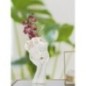 Vaso in ceramica bianca con volto di donna 16,5x14x27,3 cm