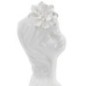 Vaso in ceramica bianca con volto di donna 10,5x10x24,7 cm