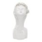 Vase visage femme en céramique blanche 10x14x26 cm