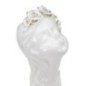 Vase visage femme en céramique blanche 10x14x26 cm