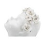 Vase visage femme en céramique blanche 10x14x26 cm